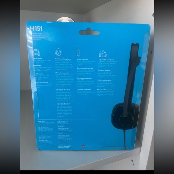 Logitech Stereo Headset H151 3.5 mm Analog with Boom Microphone Black - Picture 3 of 5